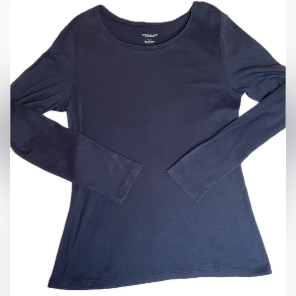 Pima cotton long sleeve scoop neck tee shirt Workshop Republic Clothing